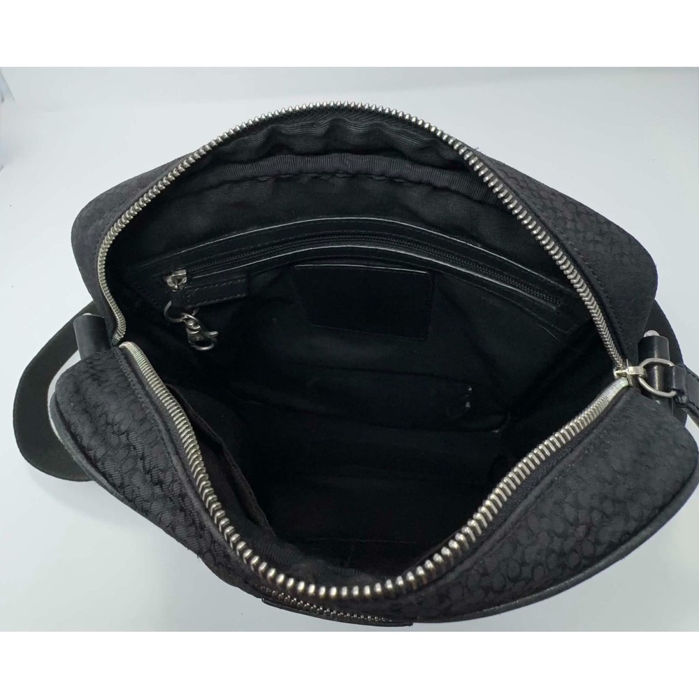 Coach E35-5058 Black Signature Jacquard Flight Bag Crossbody Messenger Y2K - Picture 5 of 15